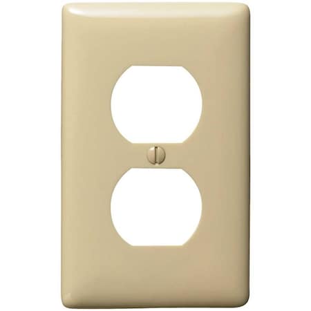 Hubbell Wiring Device-Kellems 1-Gang Medium Size Duplex Wall Plate - Ivory PJ8I